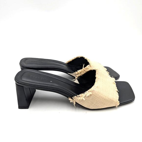 Open Edit Jaydin Block Heel Sandals Open Toe Women's Black Size US12M EU42.5 - Picture 3 of 13